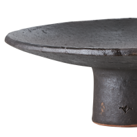 Handgemaakte schaal op voet zwart 33 x13 cm